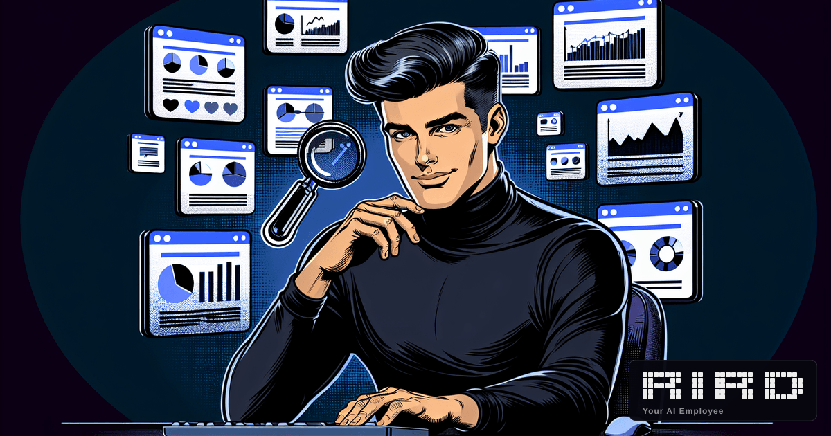 AI agent analyzing competitor data on holographic screens